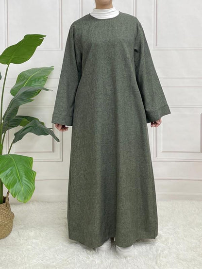 Arabic Clothing-Plain Belted Kaftan without Hijab, Modest Long Sleeve Maxi Muslim Dress, Women'S Clothing, Islamic Clothes for Women, Summer Outfits 2024 for Lady, Dresses for Women, Fall Dresses