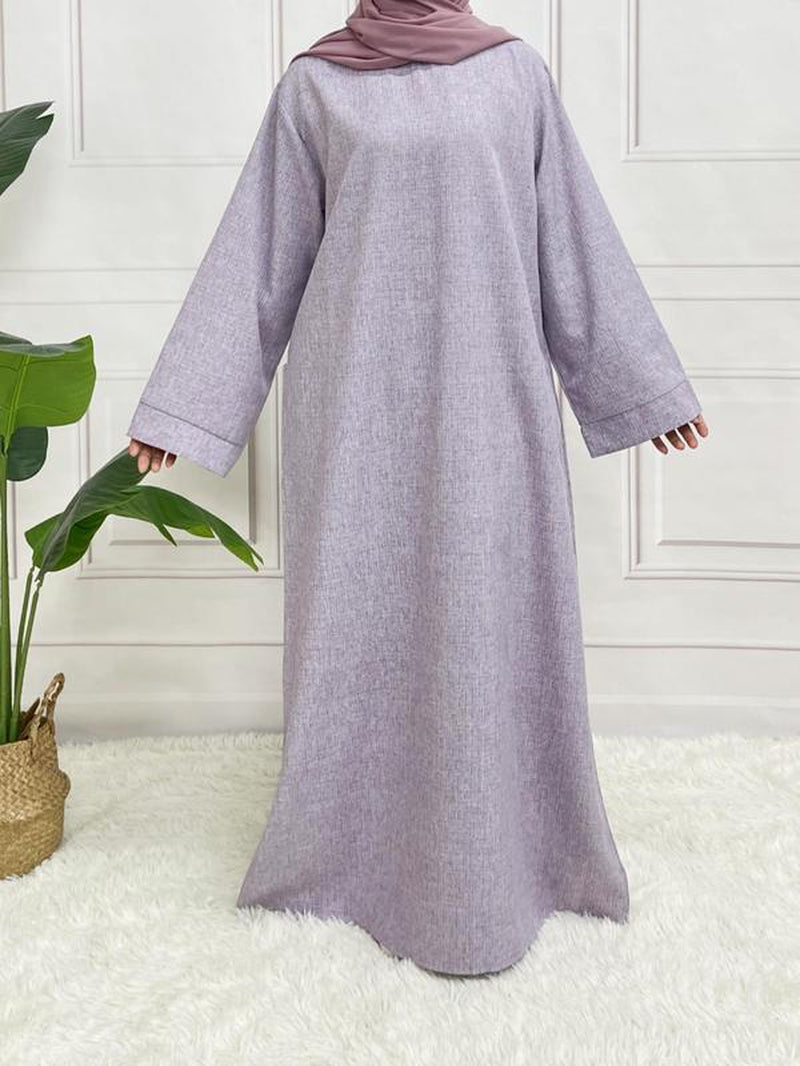 Arabic Clothing-Plain Belted Kaftan without Hijab, Modest Long Sleeve Maxi Muslim Dress, Women'S Clothing, Islamic Clothes for Women, Summer Outfits 2024 for Lady, Dresses for Women, Fall Dresses