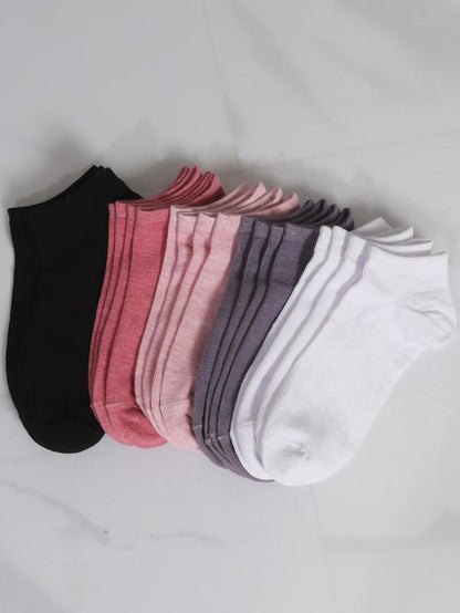 Women'S Solid Ankle Socks, Comfy Breathable Low Cut Socks, 10 Pairs Multipack Socks for Summer Daily Wear