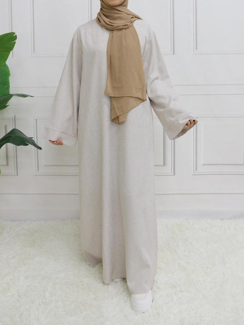 Arabic Clothing-Plain Belted Kaftan without Hijab, Modest Long Sleeve Maxi Muslim Dress, Women'S Clothing, Islamic Clothes for Women, Summer Outfits 2024 for Lady, Dresses for Women, Fall Dresses