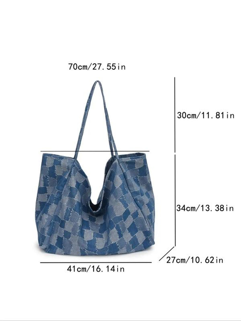 Women'S Fashion Leopard Print Shopping Tote Bag, Large Capacity Lightweight Foldable Shoulder Bag, Trendy Versatile High-Quality Daily Commuting Bag for Girl