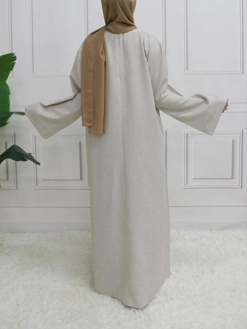 Arabic Clothing-Plain Belted Kaftan without Hijab, Modest Long Sleeve Maxi Muslim Dress, Women'S Clothing, Islamic Clothes for Women, Summer Outfits 2024 for Lady, Dresses for Women, Fall Dresses