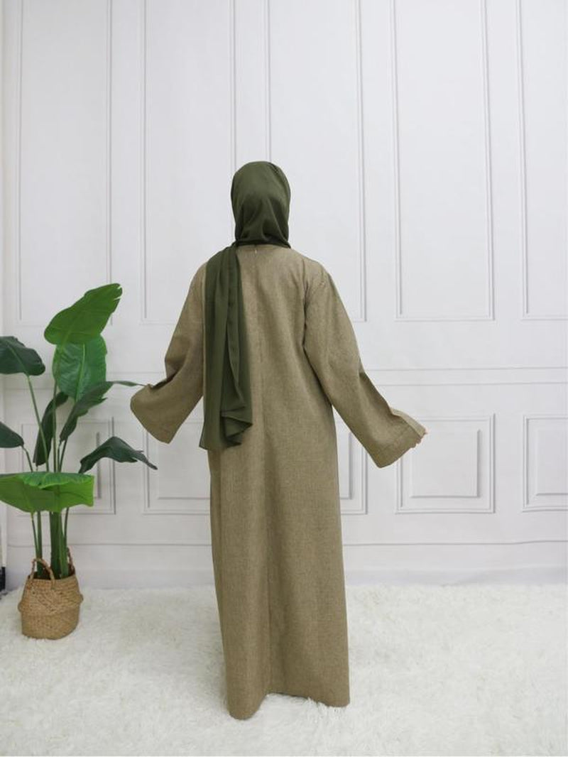 Arabic Clothing-Plain Belted Kaftan without Hijab, Modest Long Sleeve Maxi Muslim Dress, Women'S Clothing, Islamic Clothes for Women, Summer Outfits 2024 for Lady, Dresses for Women, Fall Dresses