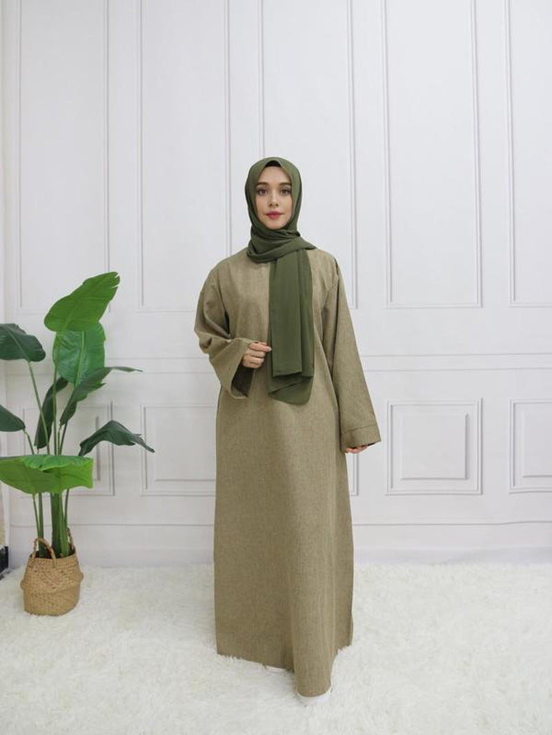 Arabic Clothing-Plain Belted Kaftan without Hijab, Modest Long Sleeve Maxi Muslim Dress, Women'S Clothing, Islamic Clothes for Women, Summer Outfits 2024 for Lady, Dresses for Women, Fall Dresses