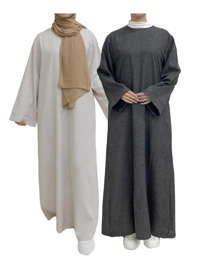 Arabic Clothing-Plain Belted Kaftan without Hijab, Modest Long Sleeve Maxi Muslim Dress, Women'S Clothing, Islamic Clothes for Women, Summer Outfits 2024 for Lady, Dresses for Women, Fall Dresses