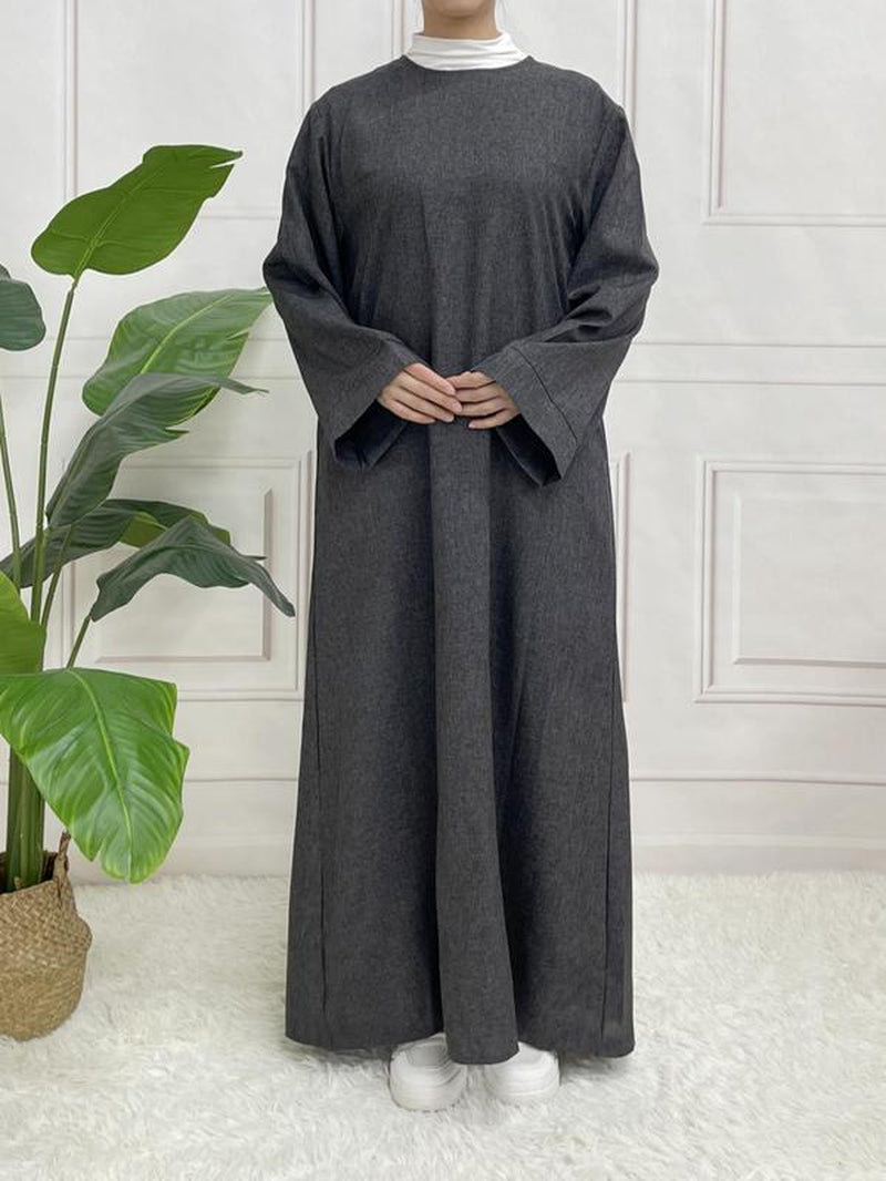 Arabic Clothing-Plain Belted Kaftan without Hijab, Modest Long Sleeve Maxi Muslim Dress, Women'S Clothing, Islamic Clothes for Women, Summer Outfits 2024 for Lady, Dresses for Women, Fall Dresses