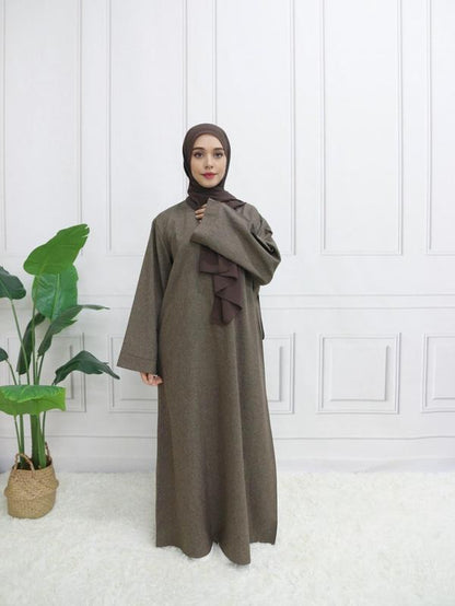 Arabic Clothing-Plain Belted Kaftan without Hijab, Modest Long Sleeve Maxi Muslim Dress, Women'S Clothing, Islamic Clothes for Women, Summer Outfits 2024 for Lady, Dresses for Women, Fall Dresses